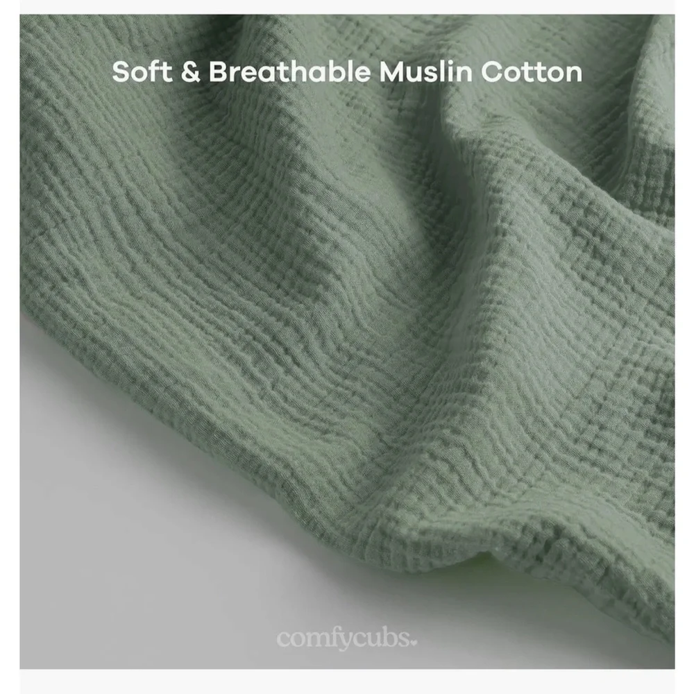 NWT Comfy Cubs Muslin Nursing Cover 100% Cotton Fern Green - Picture 4 of 5